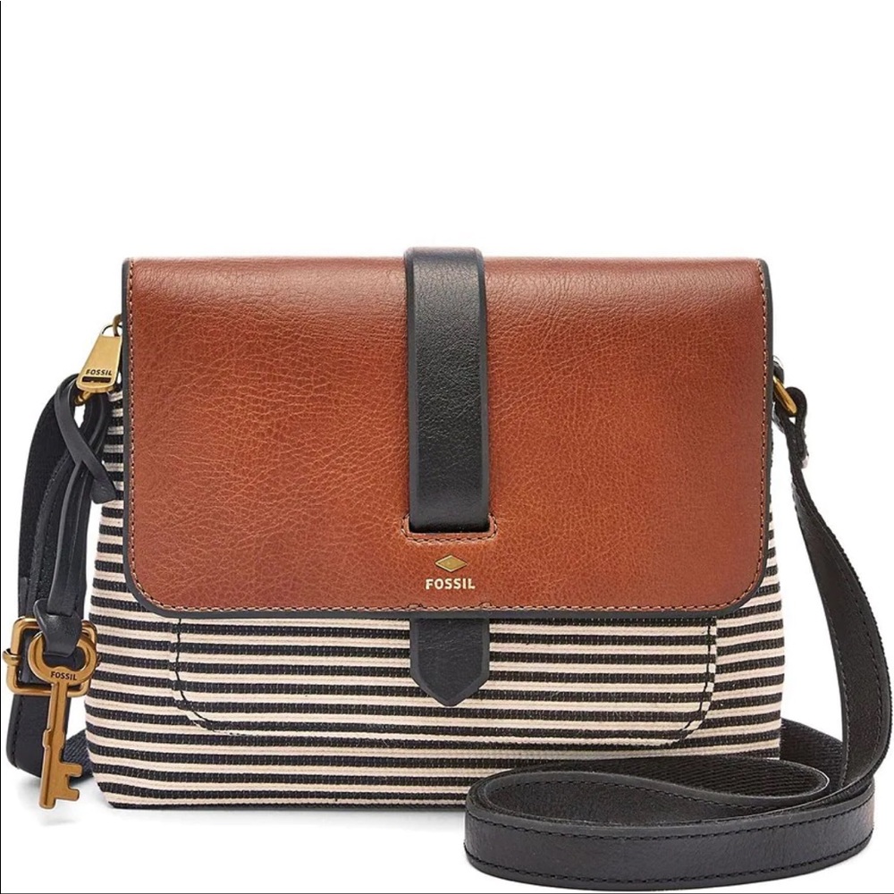 Fossil Kinley Striped Small Colorblock Crossbody Bag